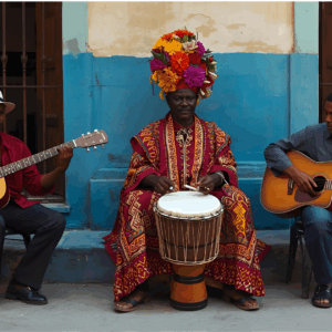 Musica nata nella regione Orientale a Santiago di Cuba, a ritmo Chitarra e il Batà, grancassa della” Santeria afro-cubana: divinità Yoruba”; e il Tom-Tom cinesi