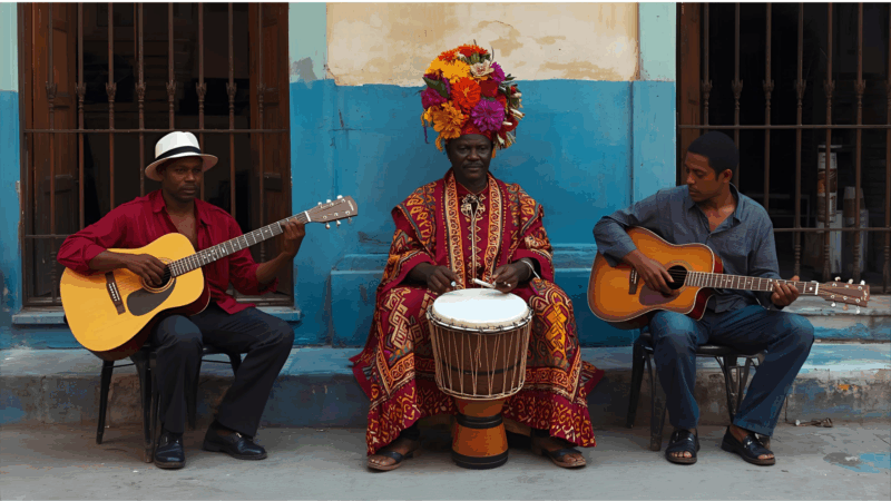 Musica nata nella regione Orientale a Santiago di Cuba, a ritmo Chitarra e il Batà, grancassa della” Santeria afro-cubana: divinità Yoruba”; e il Tom-Tom cinesi